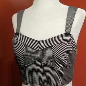 Free People Pinstripe Crop Top Size M